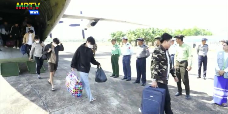 ကမ္ဘောဒီးယားမှ မြန်မာနိုင်ငံသား ၁၂၅၄ ဦးကို ပြန်ခေါ်ပြီးဖြစ်