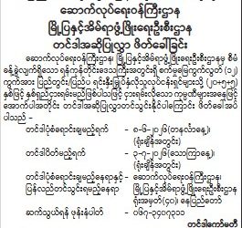 စက်မှုမြေကွက်လွတ်(၁၂)ကွက်ကို နှစ်ရှည်ငှားရမ်းမည်